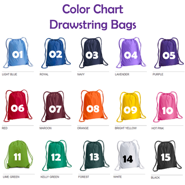 23 Drawstring Bag Color Chart