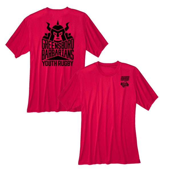 03 Wicking Shirt with GYRA Logo on front and Barbarians Youth Rugby on back