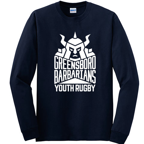15 Long Sleeve with Barbarians Youth Rugby Logo across Chest