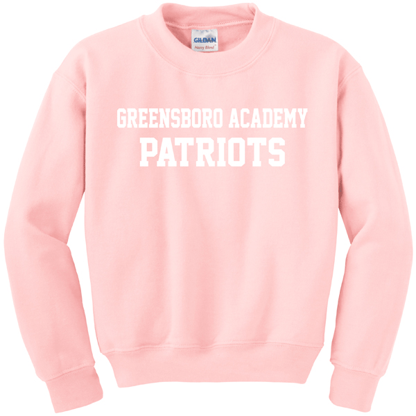 #34 Crew Sweatshirt Greensboro Academy Patriots. Youth sizes run small.