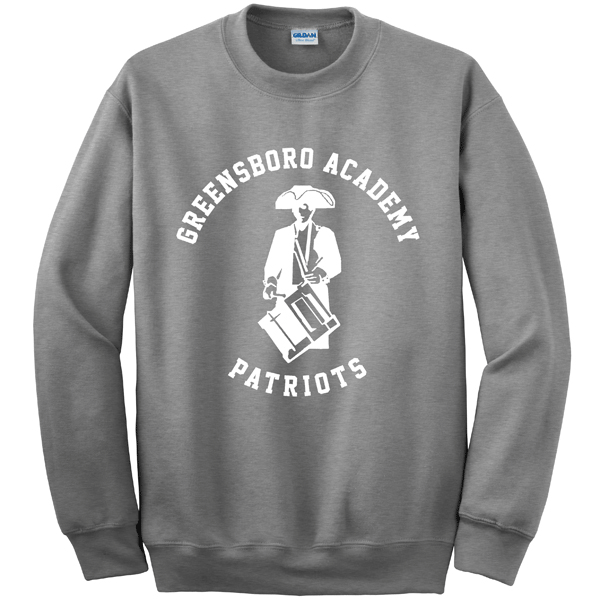 #35 Crew Sweatshirt Circular Greensboro Academy Patriots. Youth sizes run small.