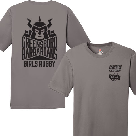 04 Wicking Shirt with GYRA Logo on front and Barbarians Girls Rugby on back