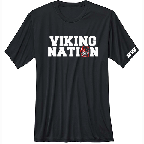 #17 Viking Nation Unisex 4 oz.100% polyester wicking short sleeve shirt