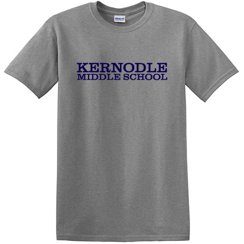 #03 Short Sleeve Cotton T-shirt with a large or small Kernodle Middle School Logo