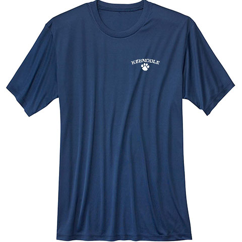 #04 Short Sleeve Polyester Wicking T-shirt with a large or small Kernodle Paw Logo