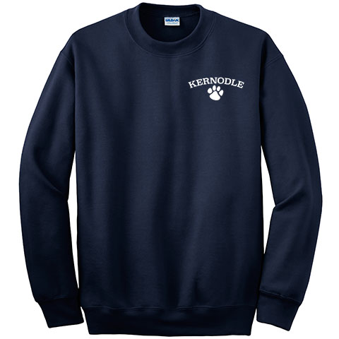 #10 Crewneck Sweatshirt with a large or small Kernodle Paw Logo
