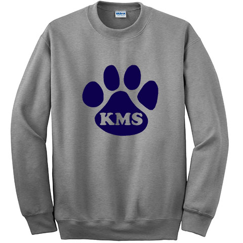 #11 Crewneck Sweatshirt with a large or small KMS Paw Logo