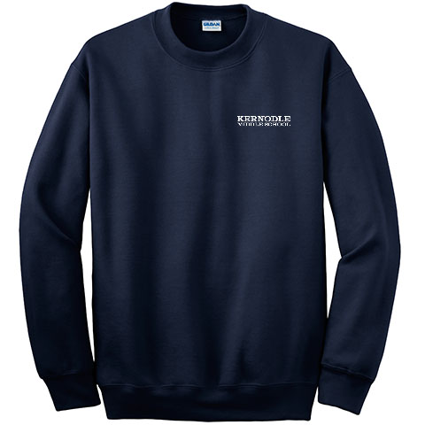 #12 Crewneck Sweatshirt with a large or small Kernodle Middle Logo