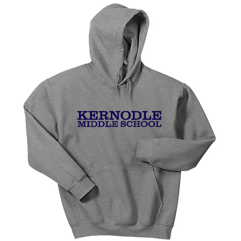 #15 Hoodie with a large or small Kernodle Middle School Logo