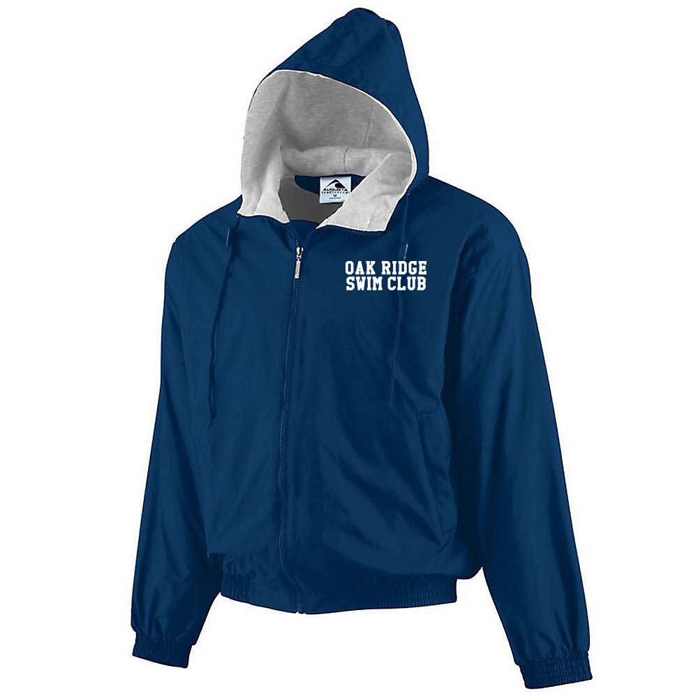 33 Hooded Taffeta Fleece Lined, Water Resistant Jacket with Swim Team Logo - Youth & Adult Sizes