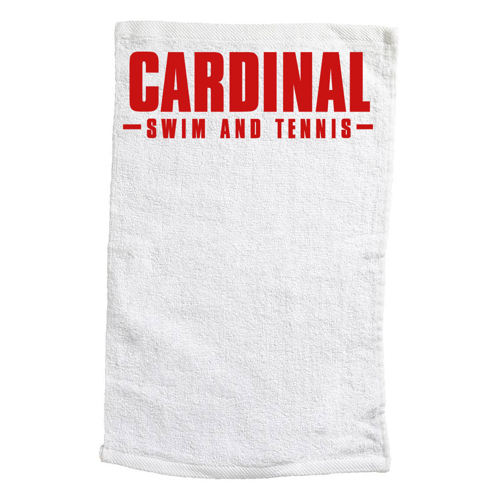 #09B 11" X 18" Small Hemmed Towel with wording logo