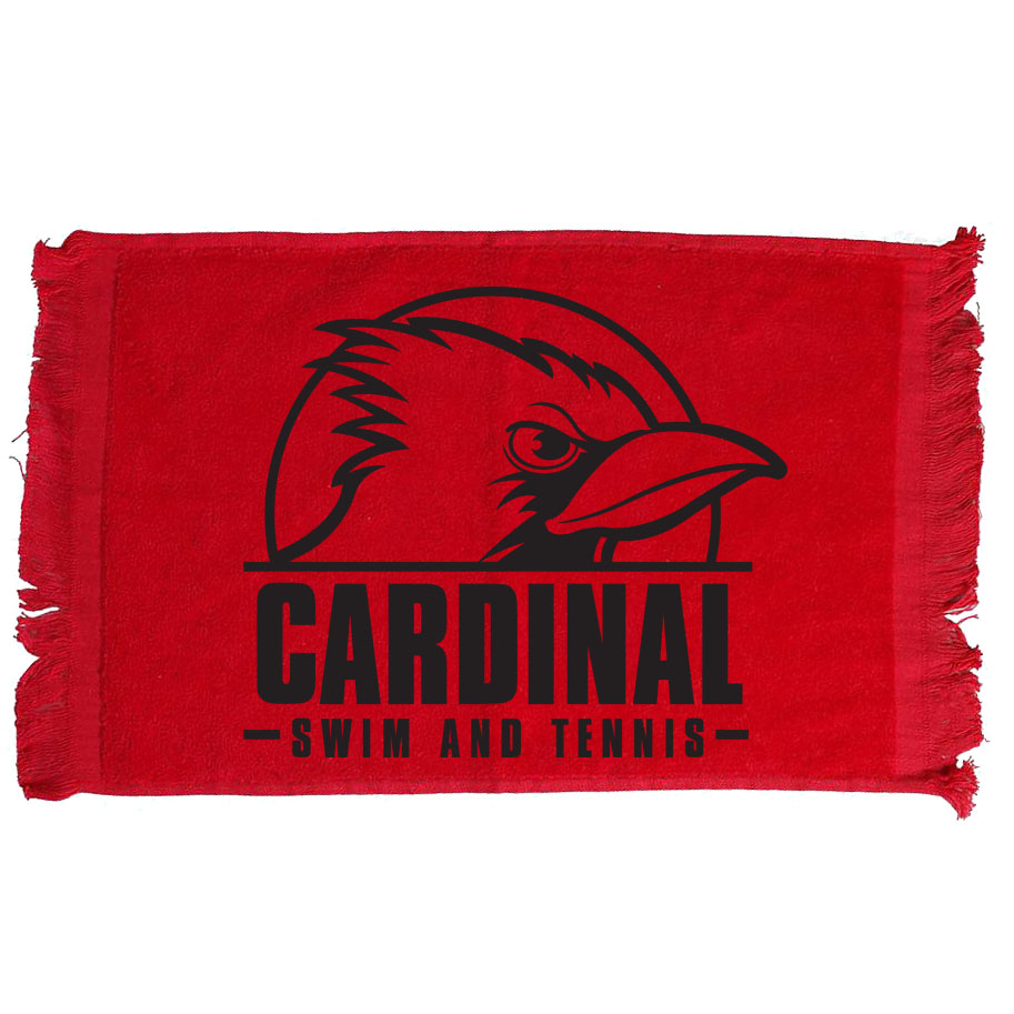 #09C 11" X 18" Small Fringed Towel with full logo