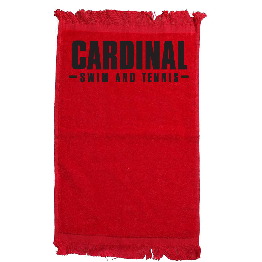 #09D 11" X 18" Small Fringed Towel with full logo