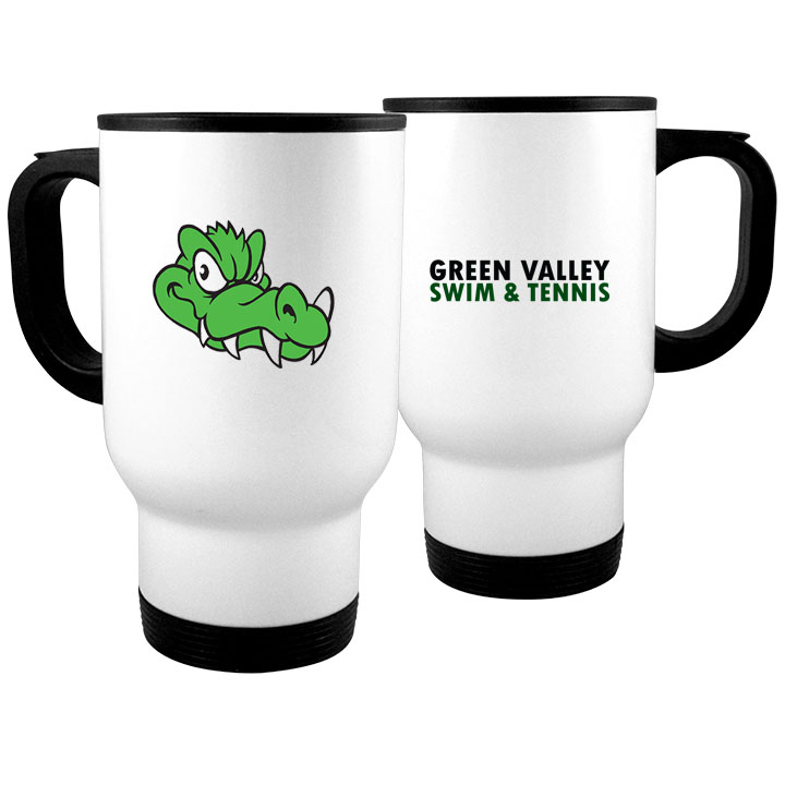 18 14 oz. White Stainless Steel Travel Mug