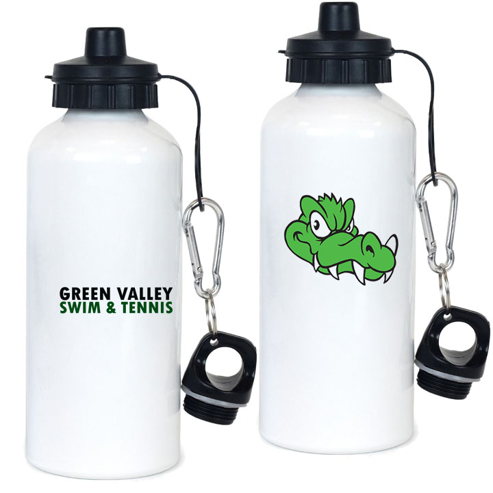 19 20oz White Aluminum Water Bottle with dual top