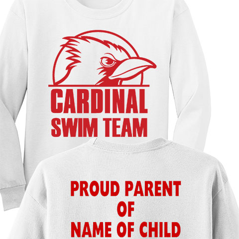 #03C Long Sleeve T-shirt - Swim Team Supporter Logo
