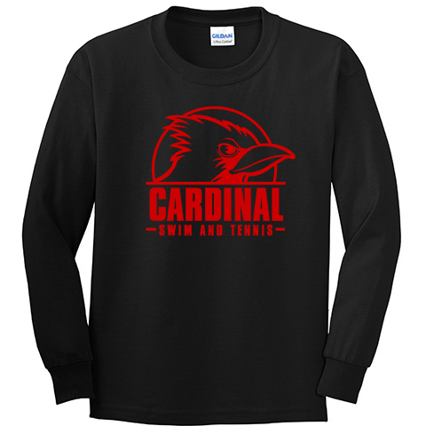 #04C Long Sleeve T-shirt - Cardinal Logo - Full Front Chest