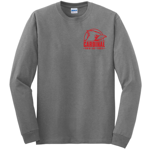 #05C Long Sleeve T-shirt - Cardinal Logo - Front Left Chest