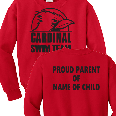 #03D Crew Sweatshirt - Swim Team Supporter Logo