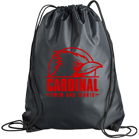 #04G Drawstring Bag - with 1-color Cardinal Logo