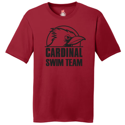 #02B Wicking shirt - Swim Team Logo across chest