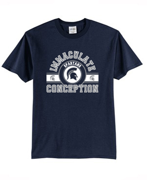 18.Next Level  Navy Soft Short Sleeve Shirt - ICS logo