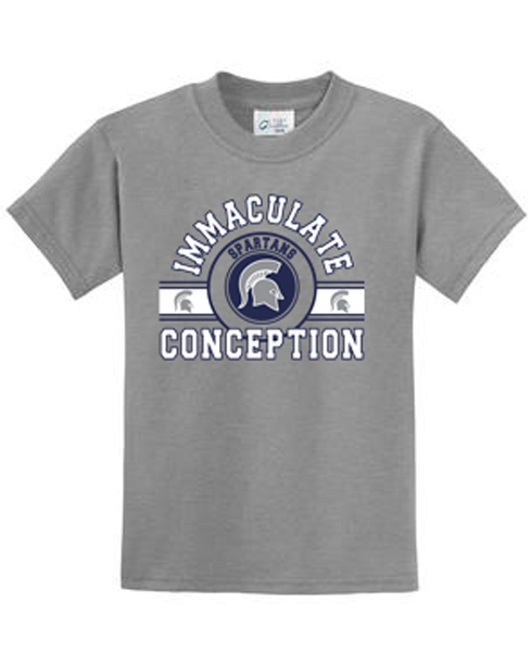 32. Youth Grey Short Sleeve T-shirt- ICS logo