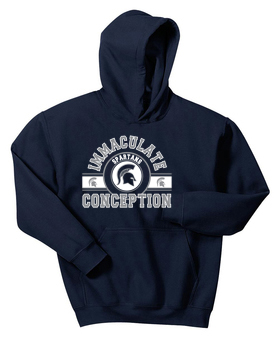 25. Youth - Navy Hooded Sweatshirt- ICS logo