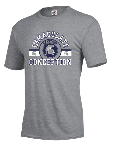 21. Next Level Grey Short Soft Sleeve Shirt - ICS logo