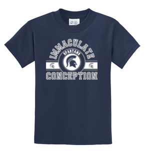 34.  Youth Navy Short Sleeve T-shirt - ICS logo