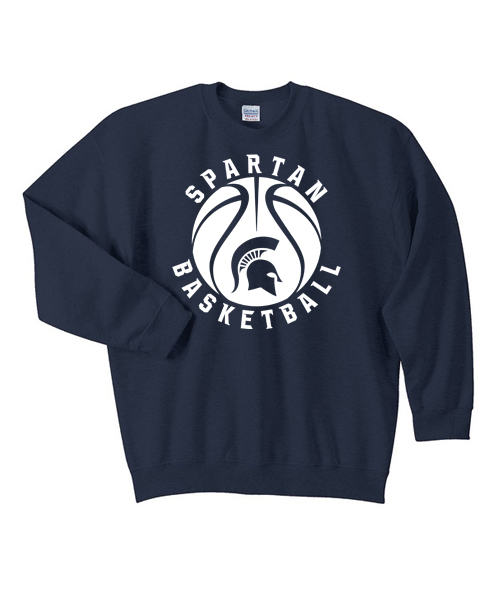 11. Navy Crewneck Sweatshirt - Basketball logo