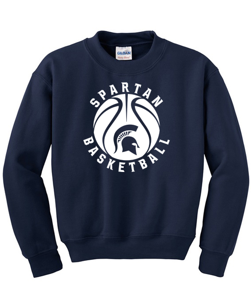 29. Youth Navy Crewneck Sweatshirt - Basketball logo