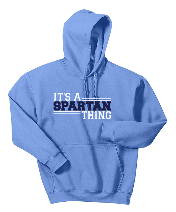 07. Carolina Blue Hooded Sweatshirts - Spartan logo