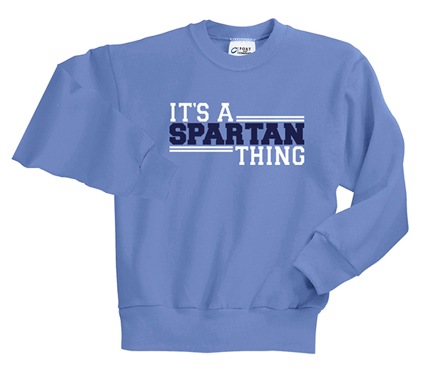 10. Carolina Blue Crewneck Sweatshirt - Spartan logo