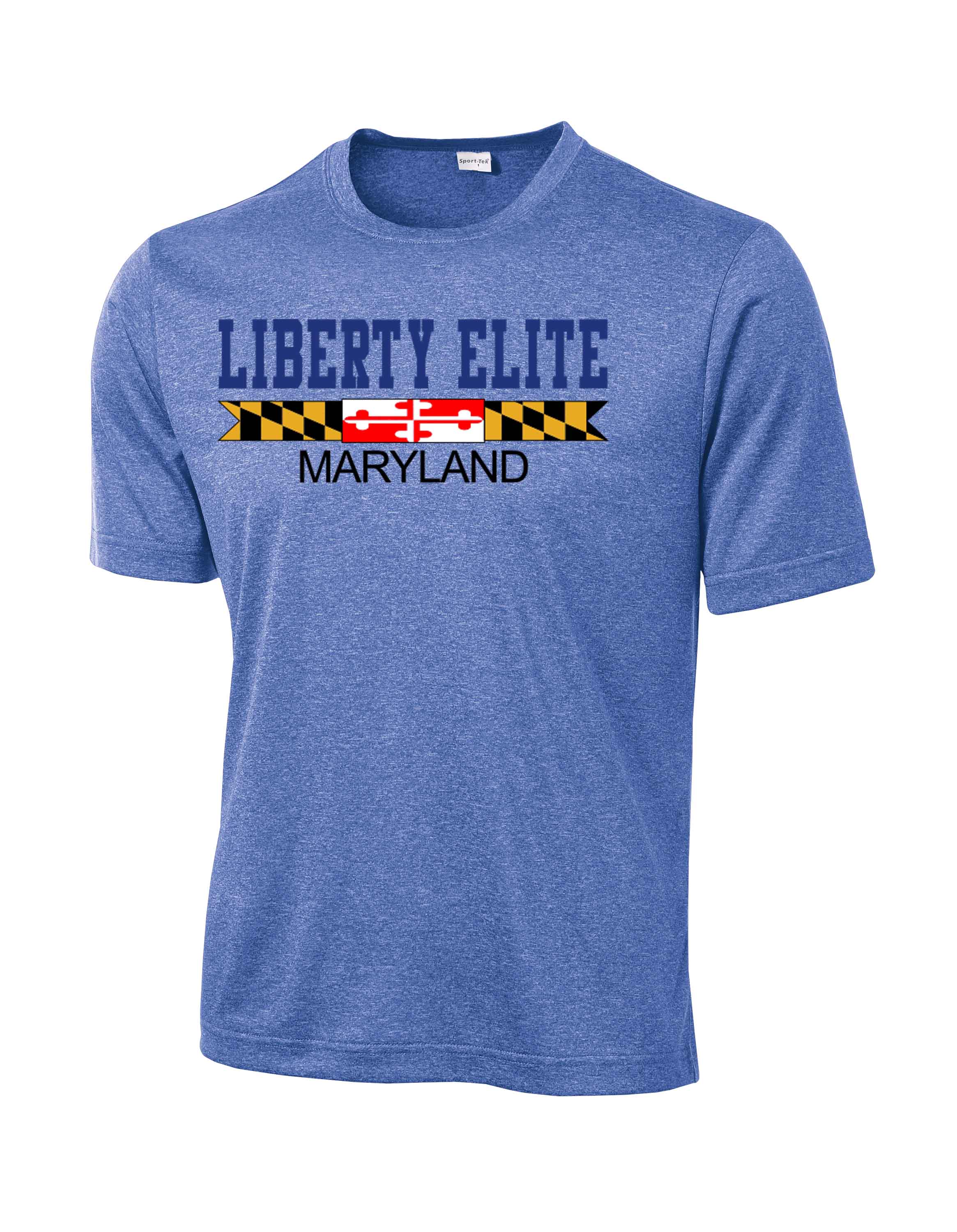 LEM-MST360ROY-MD MEN'S TRUE ROYAL HEATHER SHORT SLEEVE MOISTURE WICKING SHORT SLEEVE TEE WITH MA