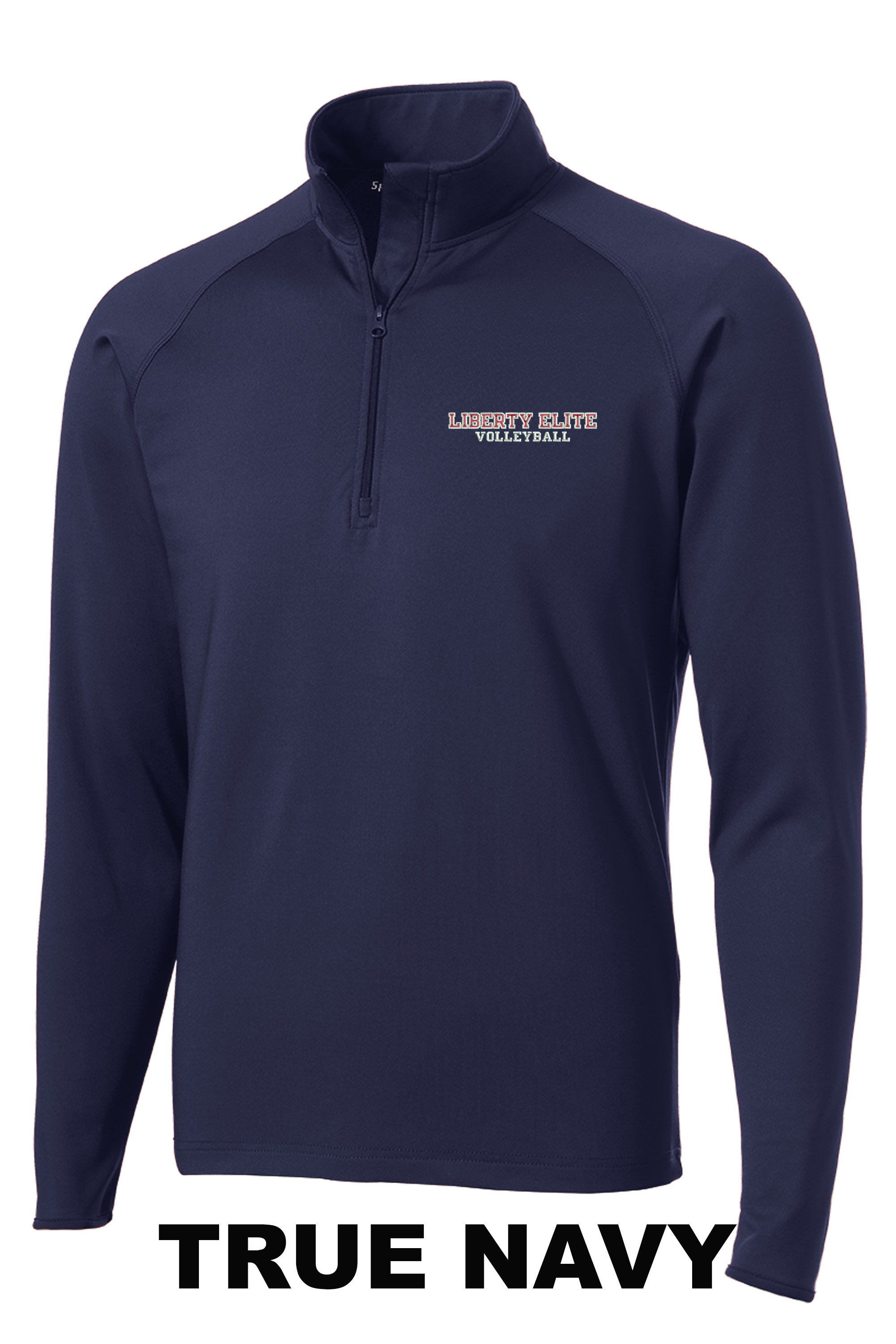 LEM-MST850TRNV MENS TRUE NAVY MOISTURE WICKING 1/4 ZIP PULLOVER - EMBROIDERED
