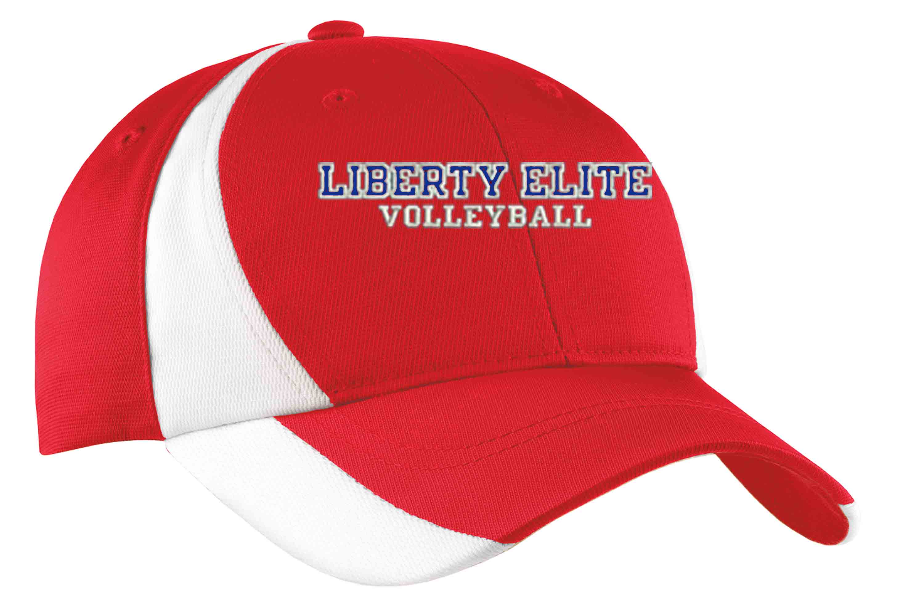 LEZ-STC12RD RED/WHITE DRYZONE MOISTURE WICKING BASEBALL CAP