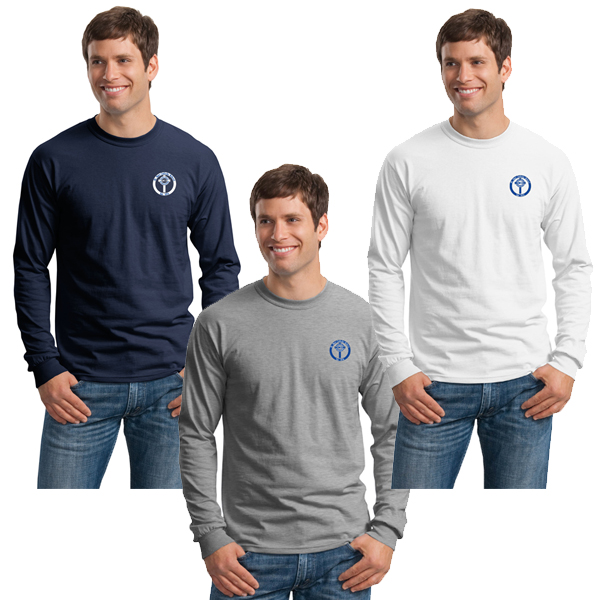 A3-G2400 Adult Cotton Long Sleeve Tee With Logo Embroidered