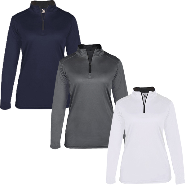L054103-Ladies' Light Stretch Poly 1/4 Zip Shirt