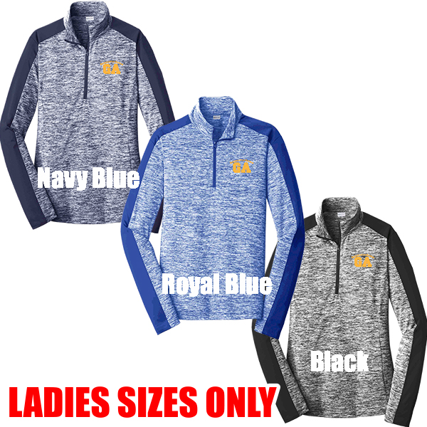 GLLST397 Ladies Sport-Tek PosiCharge Electric Heather Colorblock 1/4-Zip Pullover
