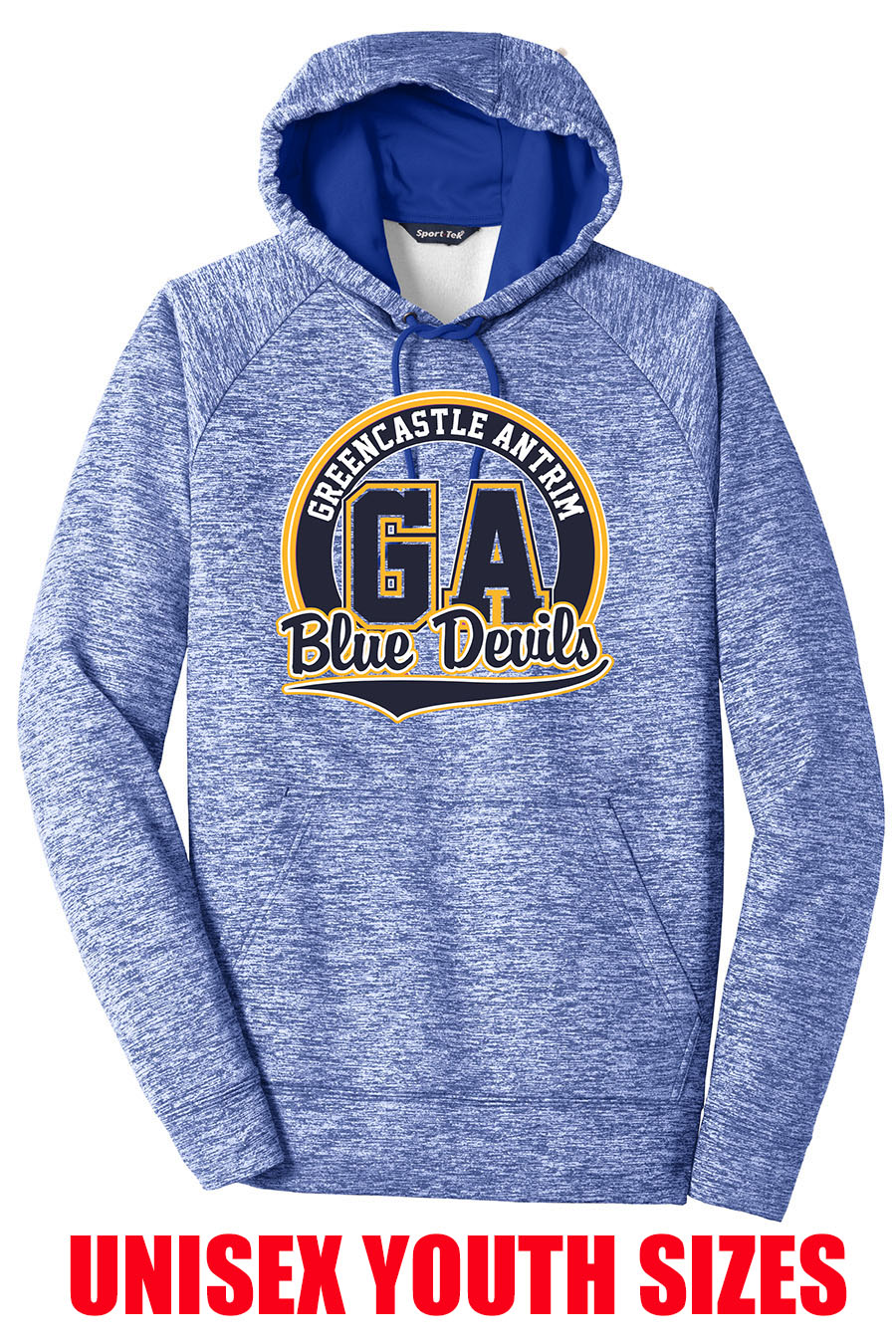 GBST225 Youth Unisex Sport-Tek PosiCharge Electric Heather Fleece Hooded Pullover