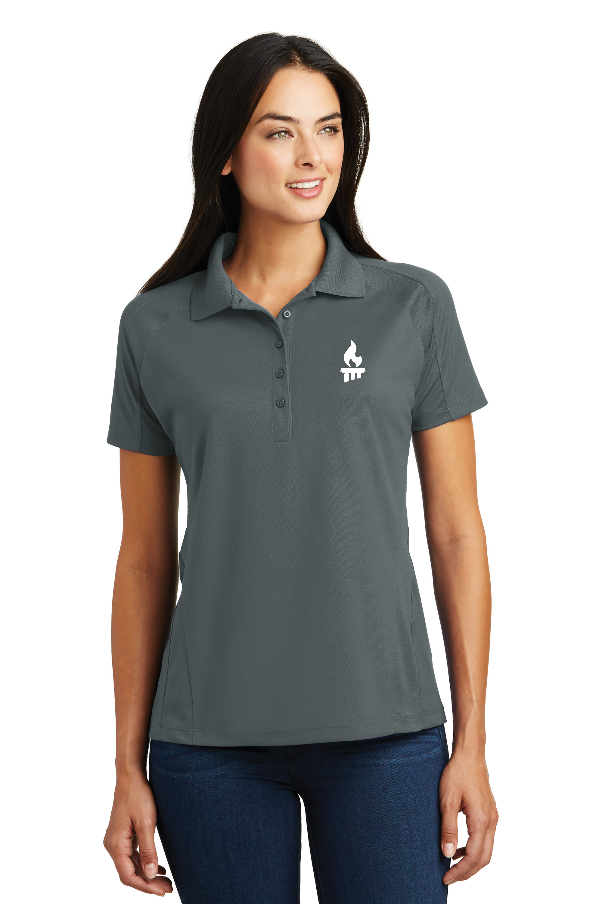 L4L474DkGr - Dark Grey Sport-Tek Ladies Dri-Mesh Pro Polo