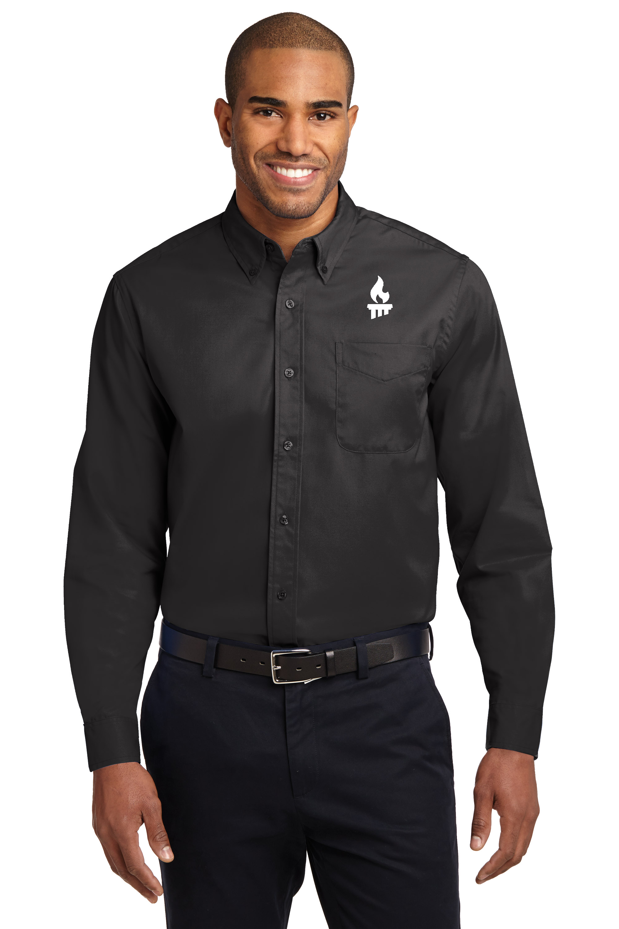 M1S608Blk - Black Port Authority Long Sleeve Easy Care Shirt