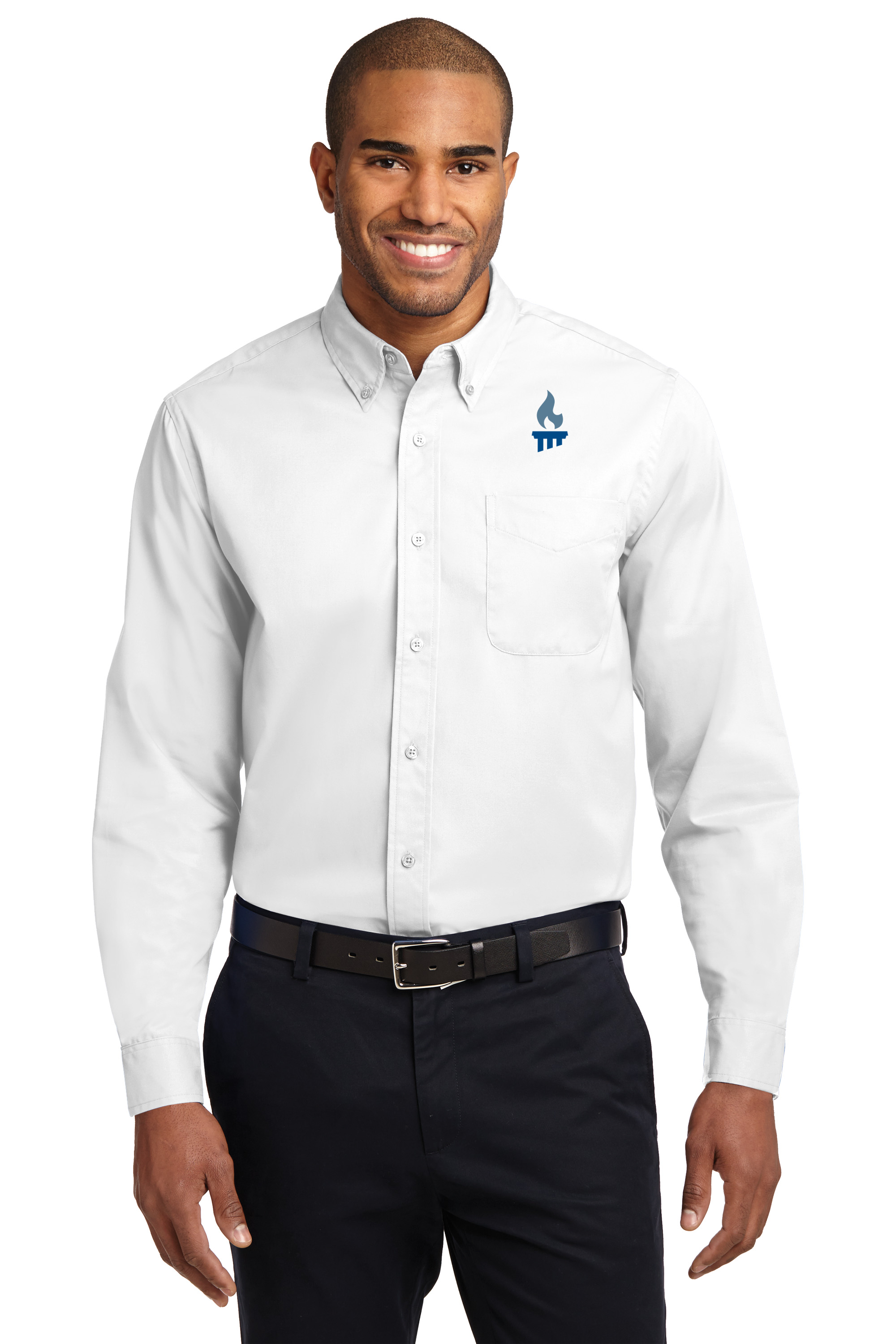 M1S608Wh - White Port Authority Long Sleeve Easy Care Shirt