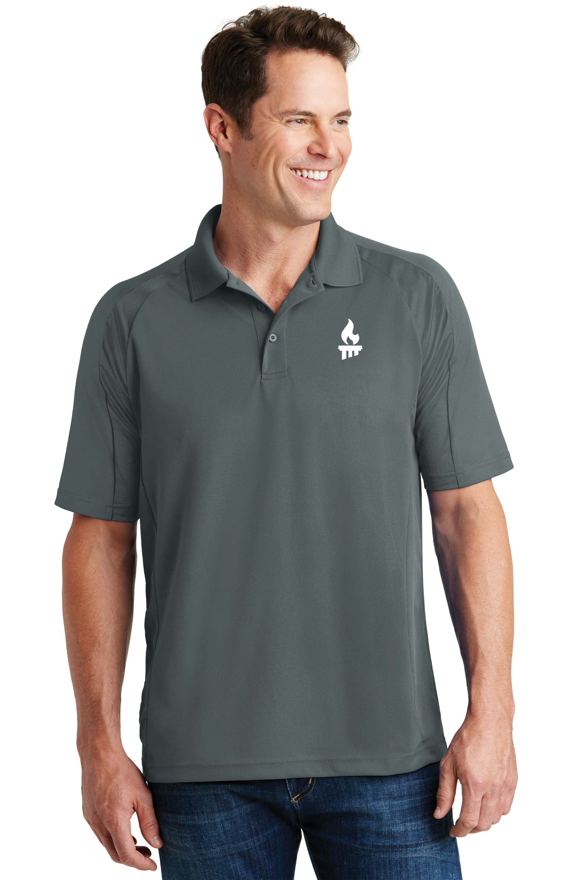 M3T474DkGr - Dark Grey Sport-Tek Dri-Mesh Pro Polo