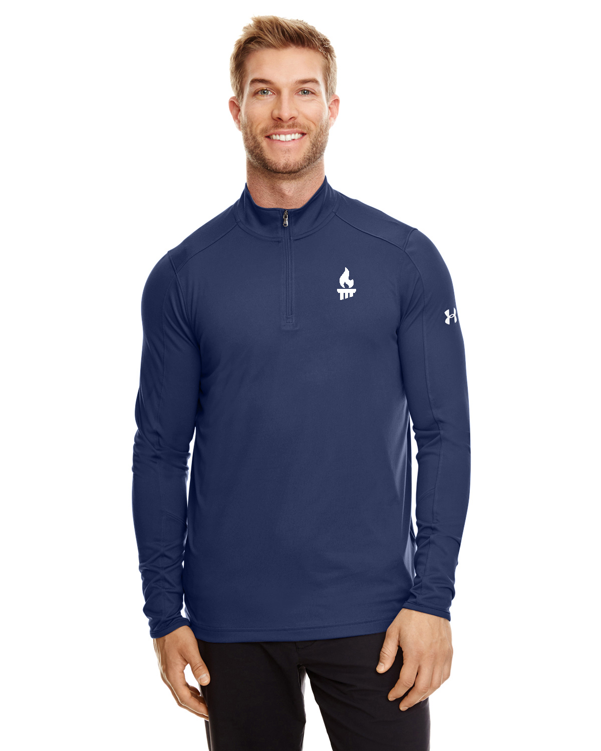 M51300131Nv - Navy Blue Under Armour Men's UA Tech Quarter-Zip