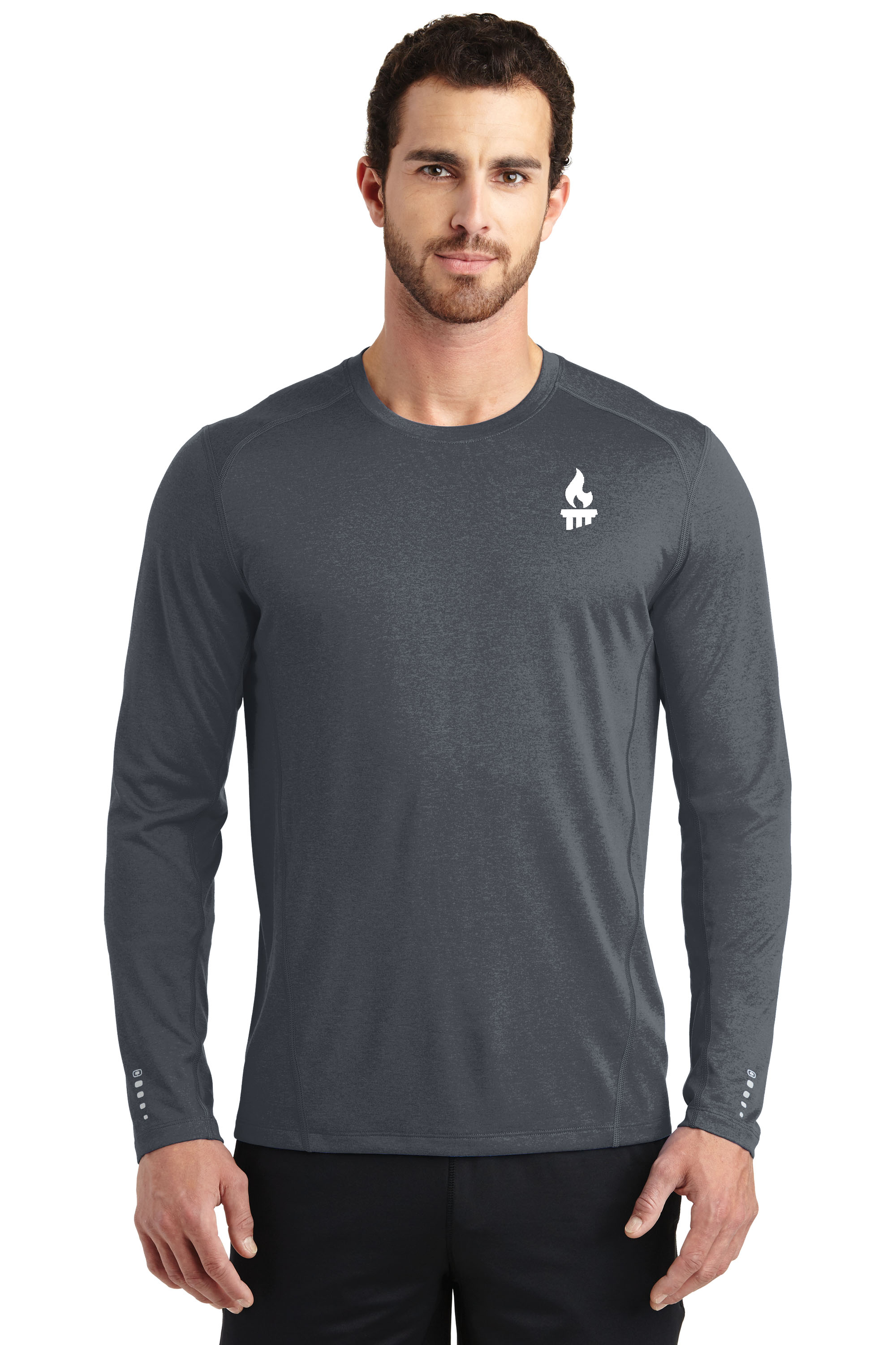 M7OE321Gry - Grey OGIO® ENDURANCE Long Sleeve Pulse Crew