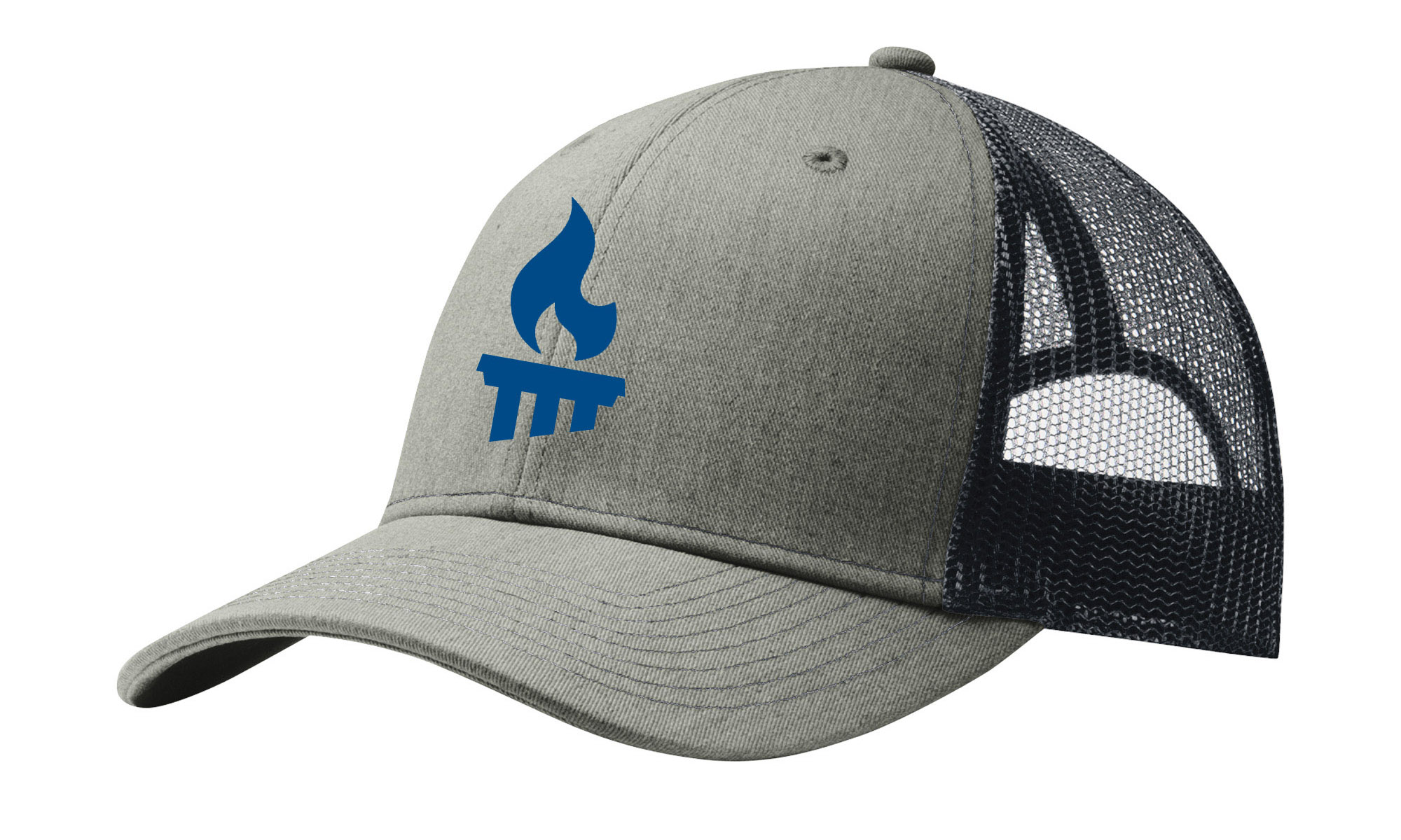 Z1C112HGryNvy - Heather Grey/Rich Navy Port Authority Snapback Trucker Cap