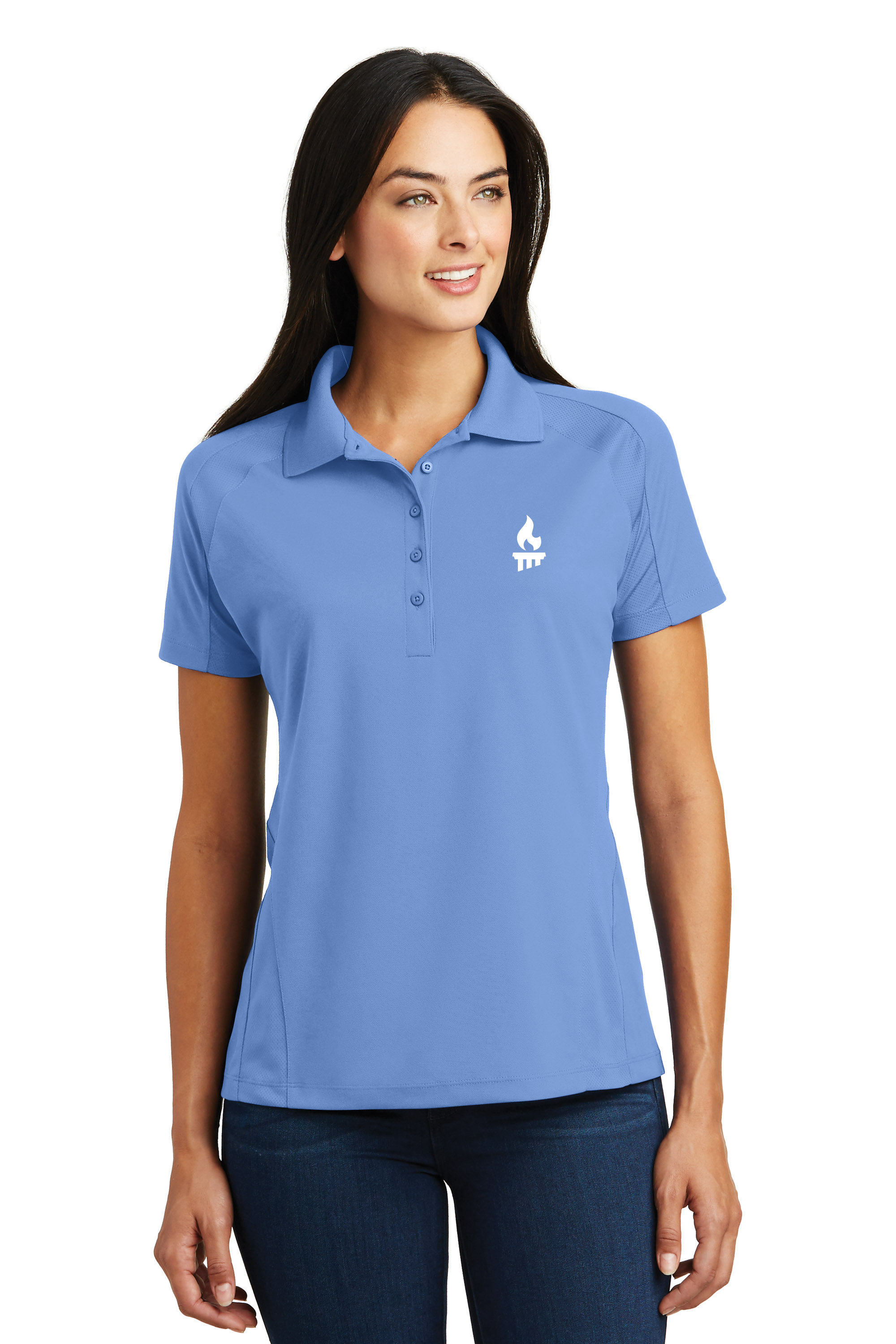 L4L474Car - Carolina Blue Sport-Tek Ladies Dri-Mesh Pro Polo