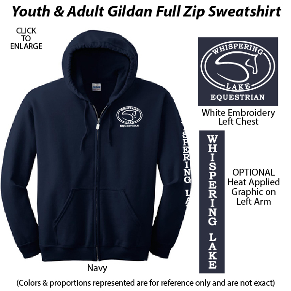 <b>#03-18600 Adult Unisex Full-Zip Hooded Sweatshirt</b>